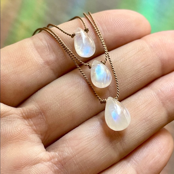 Handmade Moonstone Necklace, Minimalistic, Moonstone Choker, Goddess Provisions - Picture 2 of 14